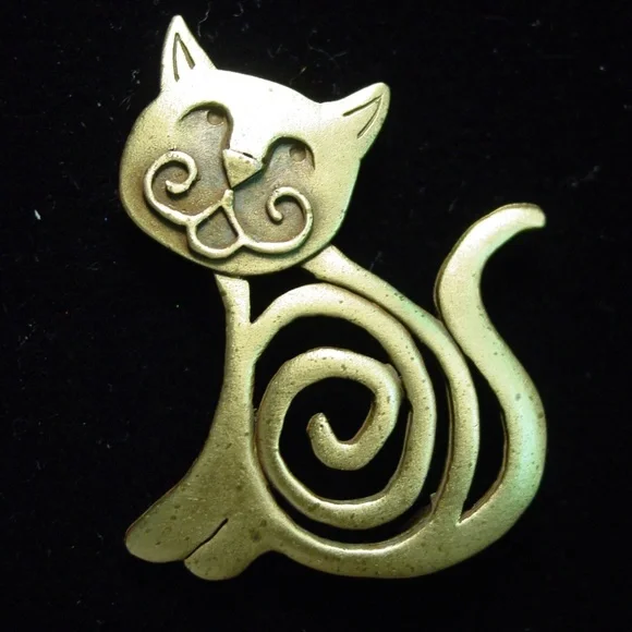 COPY - 🌸 3/$12 🐝 'Swirled CAT' Pin Brooch - Picture 1 of 4